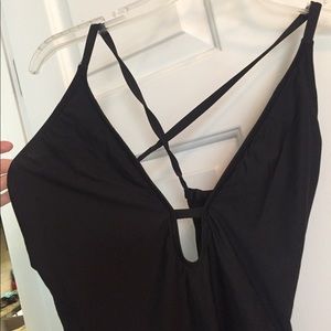 Black one-piece swimsuit